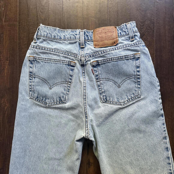 Vintage Levi 512 Jeans Light Wash Thrashed 1997 USA Cotton Made 27x30 Sz 10